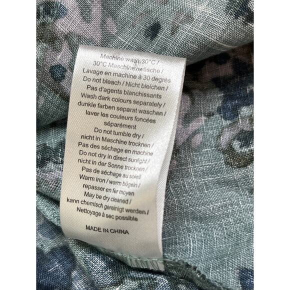 Poetry linen flowy floral water color blouse, size 16 - Picture 4 of 11